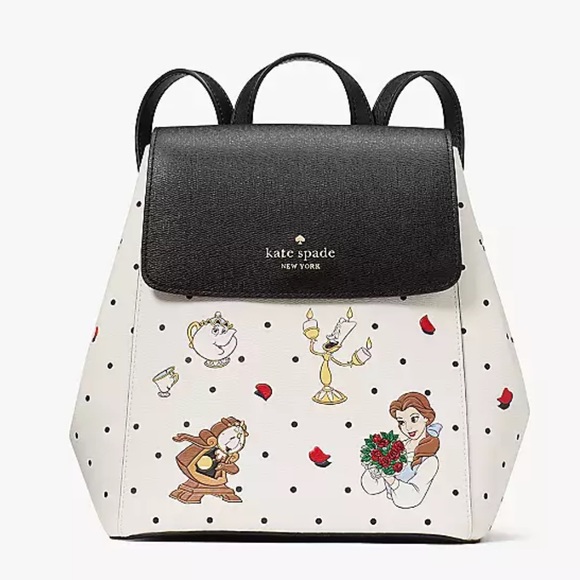 Disney X Kate Spade New York Beauty And The Beast Flap Backpack - Picture 1 of 14